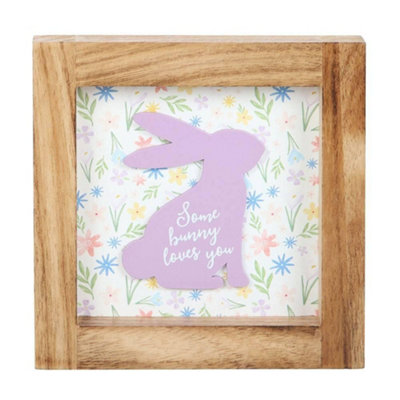 Something Different Some Bunny Loves You Wooden Framed Plaque Multicoloured (One Size)