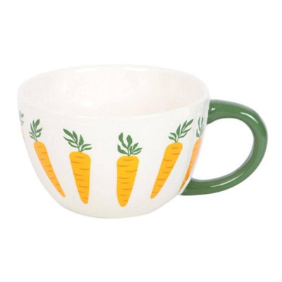 Something Different Carrot Patch Mug White/orange/green (One Size) from B&Q