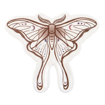 Something Different Luna Moth Trinket Dish White/brown (One Size) from B&Q