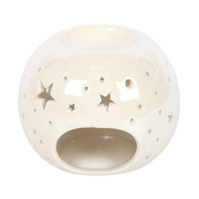 Something Different Iridescent Star Oil Burner White (One Size) from B&Q