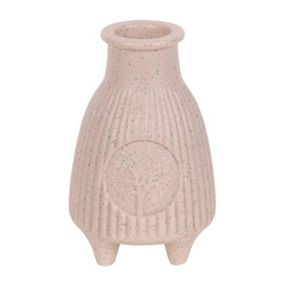 B&Q Something Different Ribbed Incense Holder Greige (One ) 11Cm