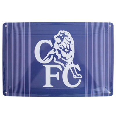 Chelsea Fc Retro Dayz Metal Sign - Blue/White - Image 3