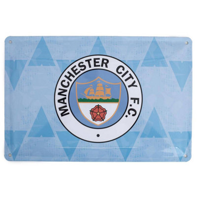 Manchester City Fc Retro Dayz Sign Sky Blue/white (One Size) from B&Q