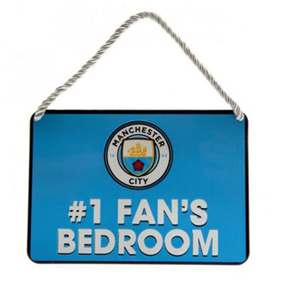 Manchester City Fc 1 Fans Bedroom Hanging Sign Blue/white (One Size) from B&Q