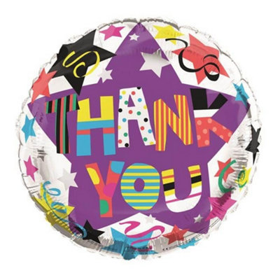 Simon Elvin Thank You Foil Balloon Multicoloured (One Size) from B&Q