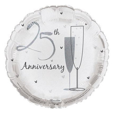 Simon Elvin 25Th Anniversary Foil Balloon Silver (One Size) from B&Q