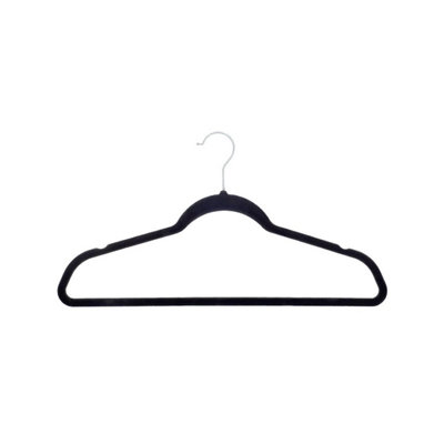  - H&l Velvet Feel Clothes Hangers (Pack Of 25) Black (One Size)