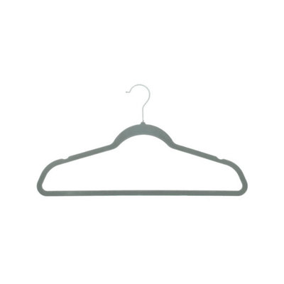  - H&l Velvet Feel Clothes Hangers (Pack Of 25) Grey (One Size)