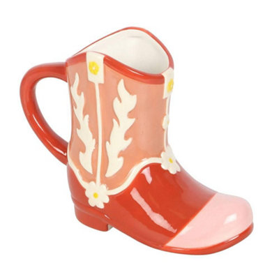 Something Different Cowboy Boot Mug Pink (One Size) from B&Q