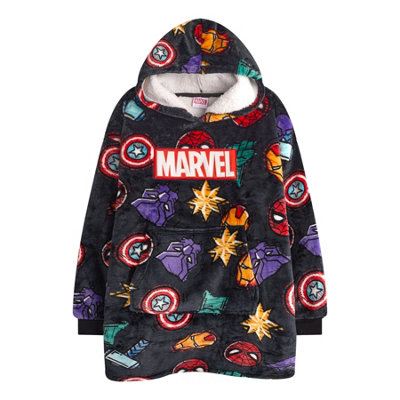 Marvel Boys Icons Blanket Hoodie Multicoloured (One Size) from B&Q
