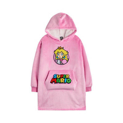 Nintendo Girls Princess Peach Super Mario Blanket Hoodie Pink (9-13 Years) from B&Q