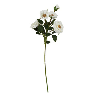B&Q -  The Natural Garden Collection Hedge Rose Artificial Flower White/green (One Size)