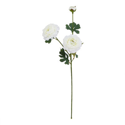 B&Q -  The Natural Garden Collection Ranunculus Artificial Flower White (One Size)