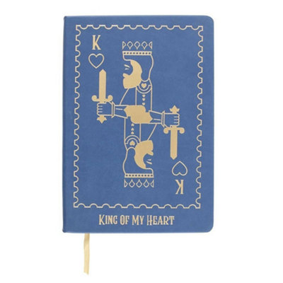 Something Different King Of My Heart Playing Card A5 Notebook Blue/gold (One Size) from B&Q