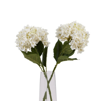 Hill Interiors White Hydrangea Artificial Flower (One ) 58Cm