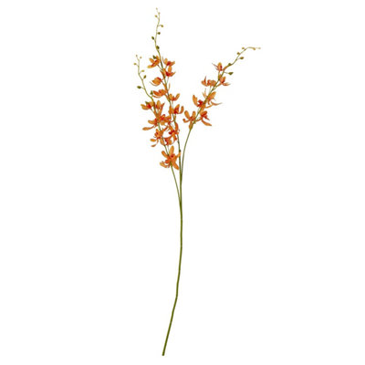 B&Q -  Cymbidium Spray Artificial Flower Orange (One Size)
