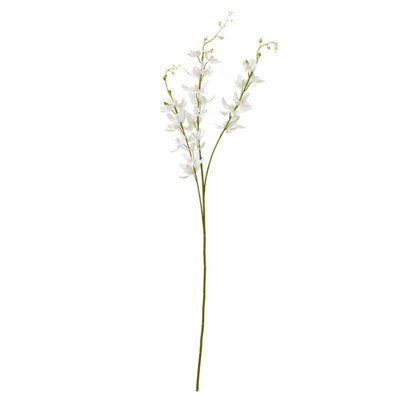 B&Q -  Cymbidium Spray Artificial Flower White (One Size)