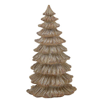 Hill Interiors Snowy Pine Tree Sculpture Brown (25Cm X 14Cm X 14Cm) from B&Q