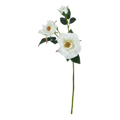 B&Q -  The Natural Garden Collection Tea Rose Artificial Flower White (One Size)