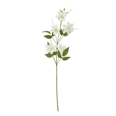 B&Q -  Pearl Clematis Artificial Flower Spray Cream (One Size)