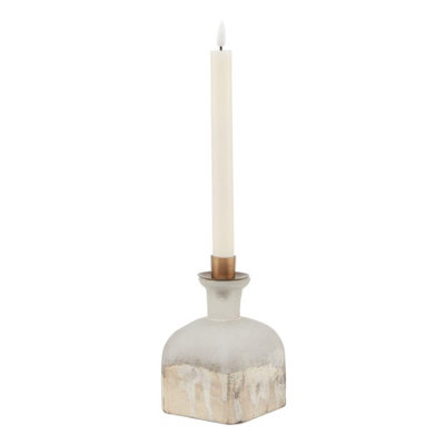 Hill Interiors Grey Burnished Candle Holder (15Cm X 10Cm X 10Cm) 15Cm