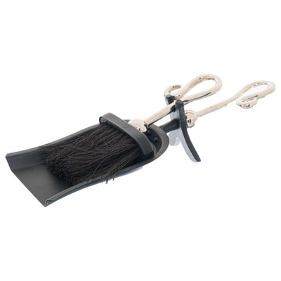B&Q -  Chrome Crook Handle Hearth Tidy Silver/black (9Cm X 14Cm X 38Cm)