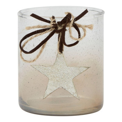 Hill Interiors Star Candle Holder Coffee Ombre (12Cm X 10Cm X 10Cm) 12Cm