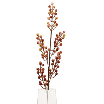B&Q -  Autumn Branch Artificial Plant Caramel/cream/green (One Size)