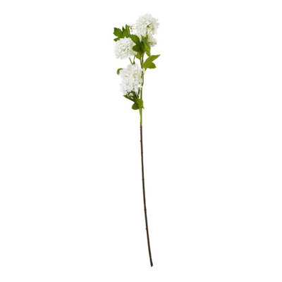 Hill Interiors Snowball Viburnum Artificial Flower Spray Cream (77Cm) from B&Q