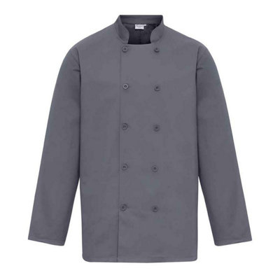 Premier (5Xl, Steel) Mens Long-Sleeved Chef Jacket - Image 3