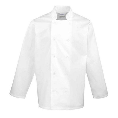 Premier (5Xl, White) Mens Long-Sleeved Chef Jacket - Image 4