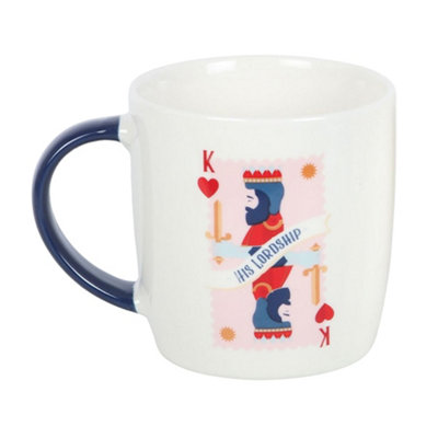 Something Different His Lordship Playing Card Mug - White/Red/Blue - Image 3