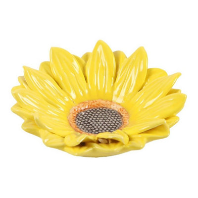 B&Q Yellow/Orange/Brown Something Different Sunflower Trinket Dish (One ) 10.5Cm