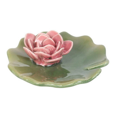 Something Different Lily Pad Trinket Dish Pink/green (One Size) from B&Q