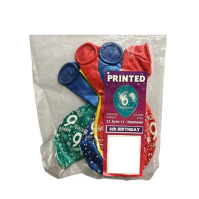Amscan Happy Latex 6Th Birthday Balloon (Pack Of 6) Multicoloured (One Size) from B&Q