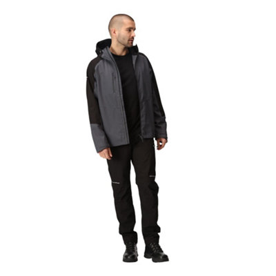  - Regatta Professional Mens Contrast Ail Waterproof Jacket Seal Grey/black (S)
