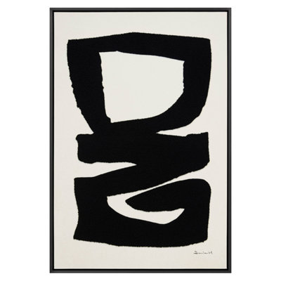  - Dan Hobday Abstract I Wooden Framed Plaque Black/cream (95Cm X 65Cm)