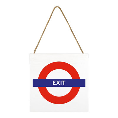 Transport For London Exit Wooden Block White/red/blue (2.7Cm X 20Cm X 20Cm) from B&Q