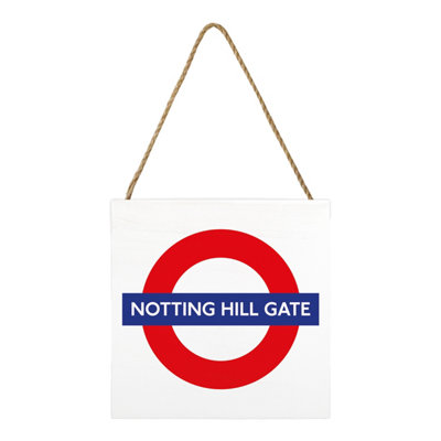 Transport For London Notting Hill Gate Wooden Block White/red/blue (2.7Cm X 20Cm X 20Cm) from B&Q
