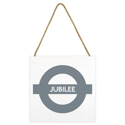  - Transport For London Jubilee Line Wooden Block White/grey (2.7Cm X 20Cm X 20Cm)