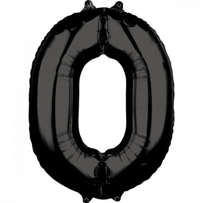 Unique Party Number 0 Giant Foil Balloon Black (One Size) from B&Q