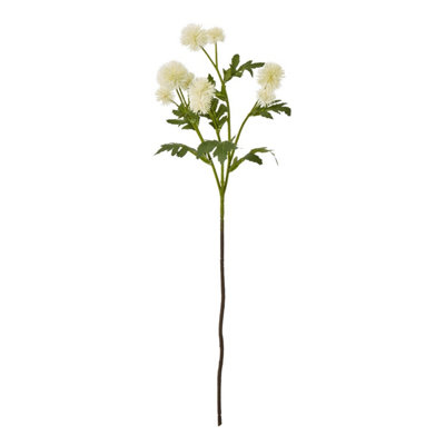 Hill Interiors Globe Thistle Spray Artificial Flower Cream (One Size) from B&Q