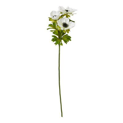 B&Q -  Anemone Spray Artificial Flower White (One Size)