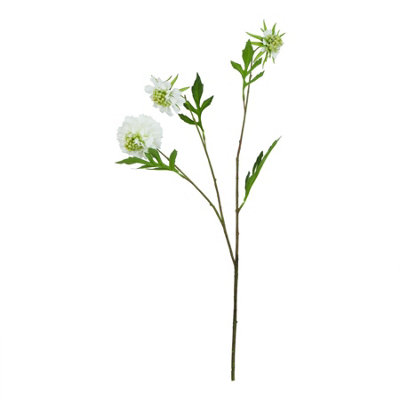 Hill Interiors The Natural Garden Collection Scabious Stem Artificial Plant White (One Size) from B&Q