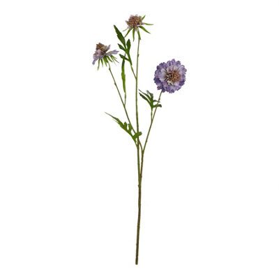 B&Q -  The Natural Garden Collection Scabious Stem Artificial Plant Purple (One Size)