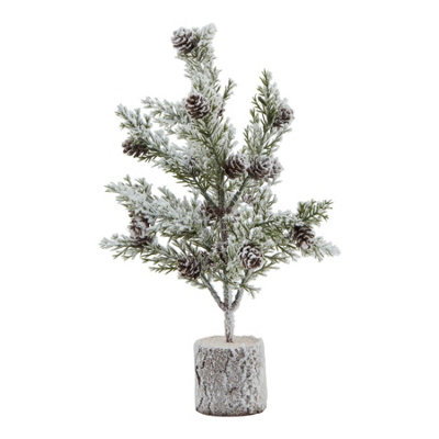 B&Q -  Snowy Fir With Pinecones Decoration Brown/white/green (One Size)