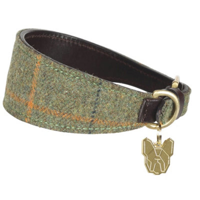 Digby & Fox Checked Tweed Greyhound Dog Collar Red/yellow/blue (SNeckline: 25Cm-28Cm) from B&Q