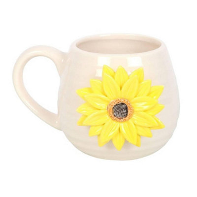 Something Different Hello Sunshine Sunflower 3D Rounded Mug Ceramic/yellow (One Size) from B&Q