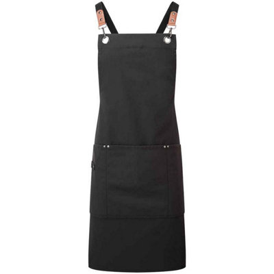  - Premier Cross Back Bib Apron Black (One Size)