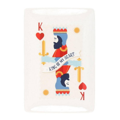 B&Q White Something Different King Of My Heart Trinket Dish (One ) 11.2Cm